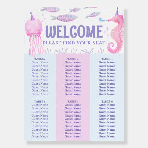 Ocean Friends Table Seating for Girl 1st Birthday Foam Board