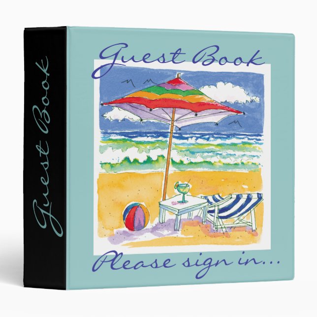 Ocean Front Property Guest Book binder (Front/Spine)