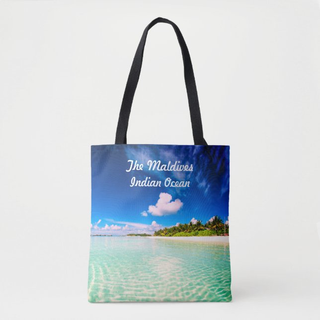 Ocean Front Water View  Maldives Indian Ocean Tote Bag (Front)