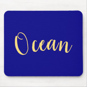 OCEAN Fun Nautical Bright Royal Blue Background Mouse Pad