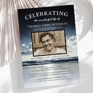 Ocean Funeral   Celebration of Life Photo Invitation