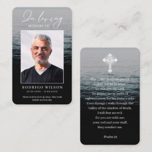 Ocean Funeral Memorial Prayer Photo Cards