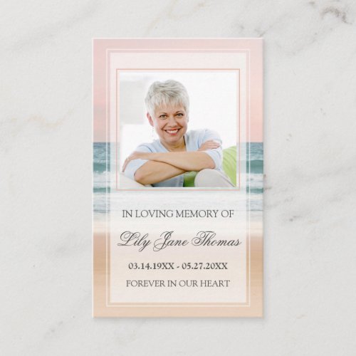 Ocean Funeral Prayer Card  In Loving Memory