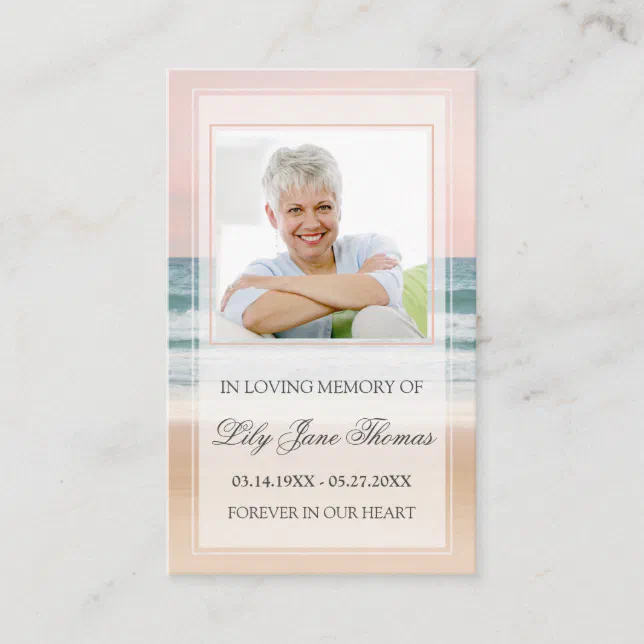 Ocean Funeral Prayer Card | In Loving Memory | Zazzle