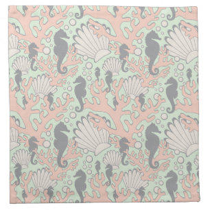 Ocean Garden Seahorse Cloth Napkins