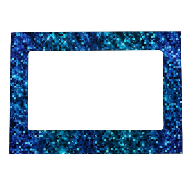 Ocean Glamour Blue and Green Glitter  Magnetic Frame (Front)