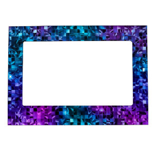 Ocean Glamour Blue and Pink Glitter Magnetic Frame