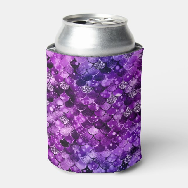 Ocean Glamour Colorful Fish Scales Pattern Can Cooler (Can Front)