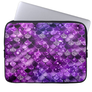 Ocean Glamour Colorful Fish Scales Pattern Laptop Sleeve