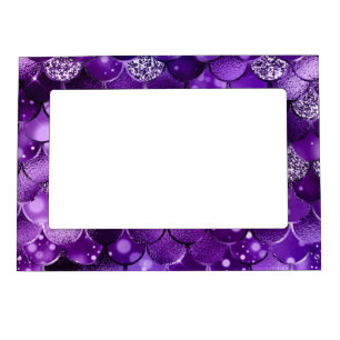 Ocean Glamour Colorful Fish Scales Pattern Magnetic Frame