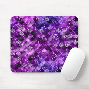 Ocean Glamour Colorful Fish Scales Pattern Mouse Pad