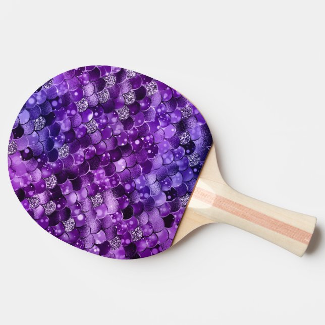 Ocean Glamour Colorful Fish Scales Pattern Ping Pong Paddle (Side)