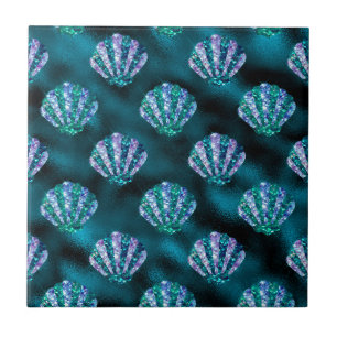 Ocean Glamour Colorful Oyster Pattern Ceramic Tile