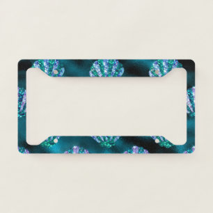 Ocean Glamour Colorful Oyster Pattern License Plate Frame