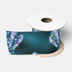Ocean Glamour Colorful Oyster Pattern Satin Ribbon