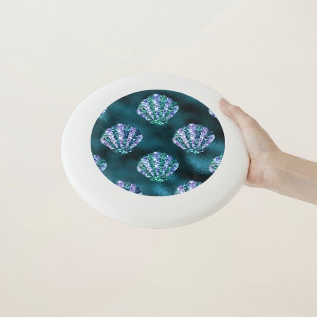 Ocean Glamour Colorful Oyster Pattern Wham-O Frisbee (In Hand)