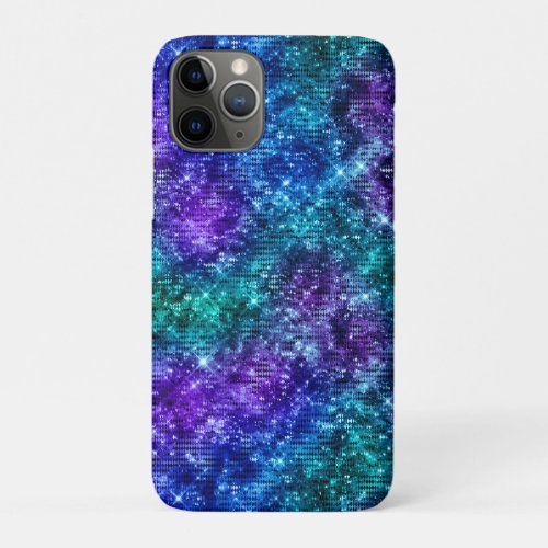 Ocean Glamour Purple and Teal Glitter iPhone 11 Pro Case