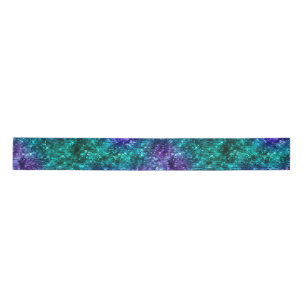 Ocean Glamour Purple and Teal Glitter Satin Ribbon