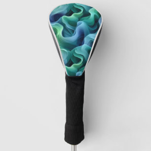 Ocean Glow Abstract Gradient Waves Pattern Golf Head Cover