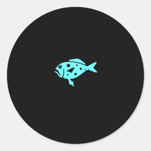 Ocean Glow_Aqua Blue Grouper Classic Round Sticker