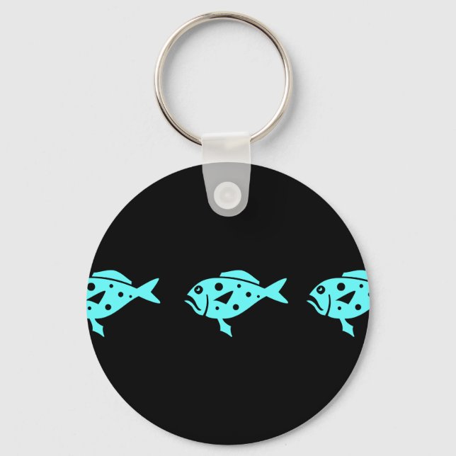 Ocean Glow_Aqua Blue Grouper Keychain (Front)