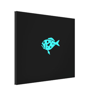 Ocean Glow_Aqua-on-Black Lonely Grouper Canvas Print