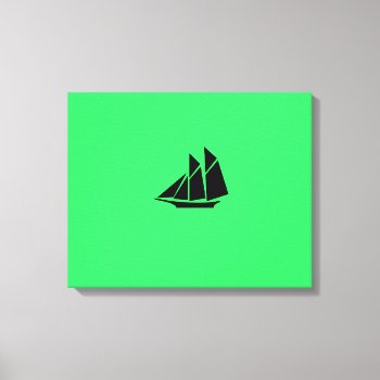 Ocean Glow_black-on-green Clipper Ship Canvas Print by FUNauticals at Zazzle
