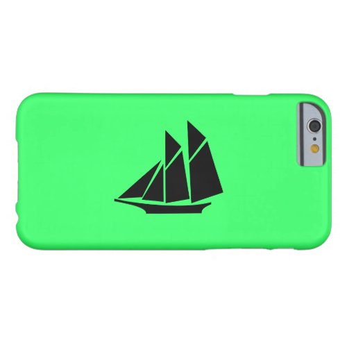 Ocean Glow_Black_on_Green Clipper Ship Barely There iPhone 6 Case