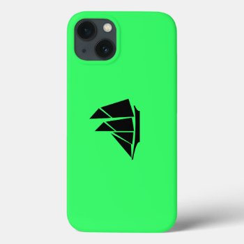 Ocean Glow_black-on-green Clipper Ship Iphone 13 Case by FUNauticals at Zazzle