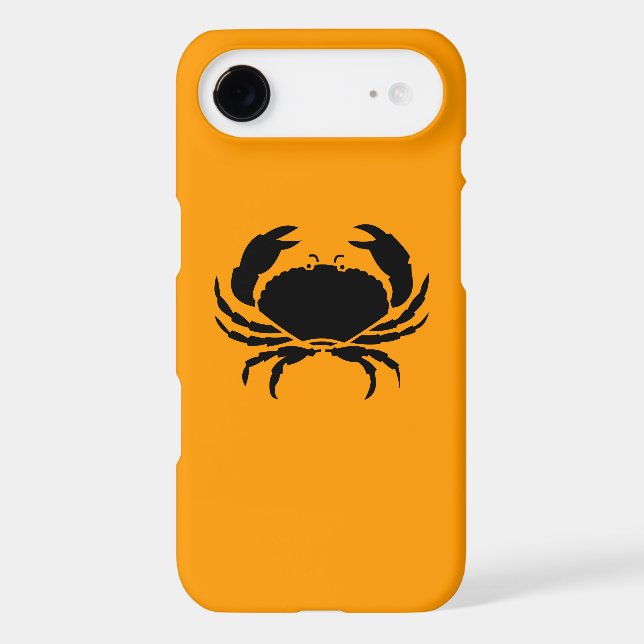 Ocean Glow_Black-on-Orange Crab Case-Mate iPhone Case (Back)