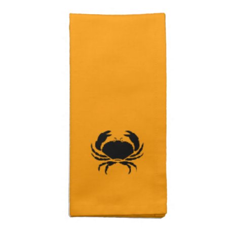Ocean Glow_black On Orange Crab Cloth Napkin