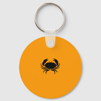 Ocean Glow_Black-on-Orange Crab Keychain