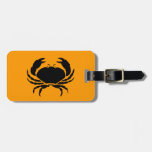 Ocean Glow_black On Orange Crab_personalized Luggage Tag at Zazzle