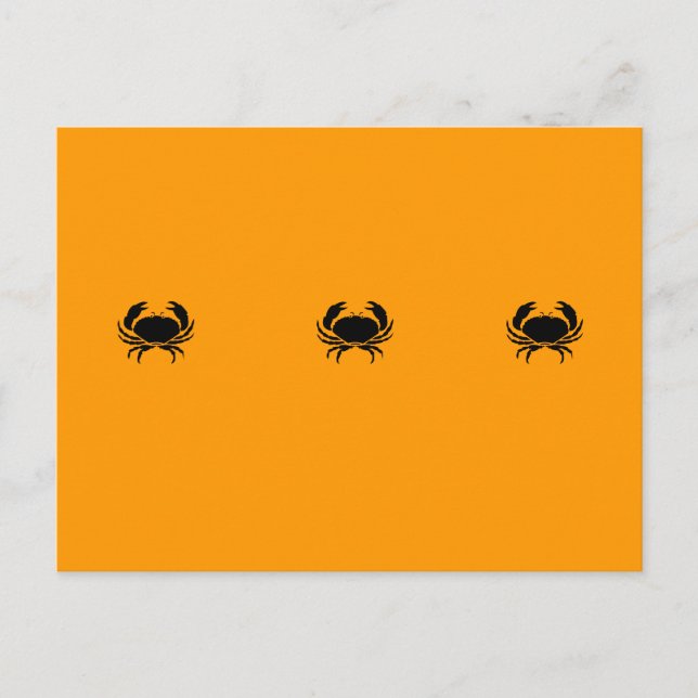 Ocean Glow_Black-on-Orange Crab Postcard (Front)