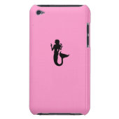 Ocean Glow_Black-on-Pink Mermaid Barely There iPod Case (Back)