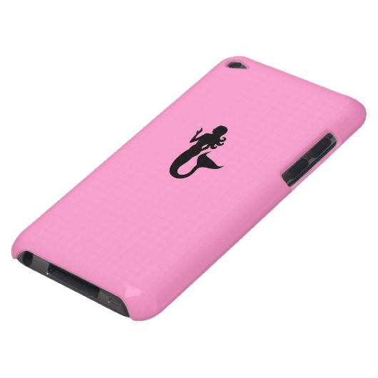 Ocean Glow_Black-on-Pink Mermaid Barely There iPod Case (Bottom)