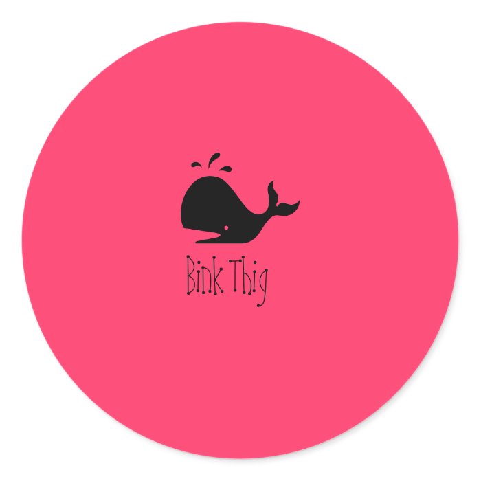 Ocean Glow_black on red Whale "Bink Thig" Stickers