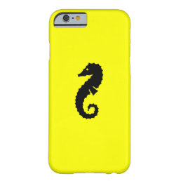 Ocean Glow_Black-on-Yellow Seahorse Barely There iPhone 6 Case