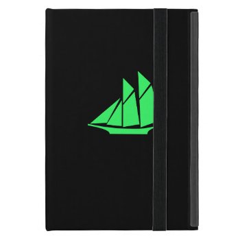 Ocean Glow_green-on-black Clipper Ship Cover For Ipad Mini by FUNauticals at Zazzle