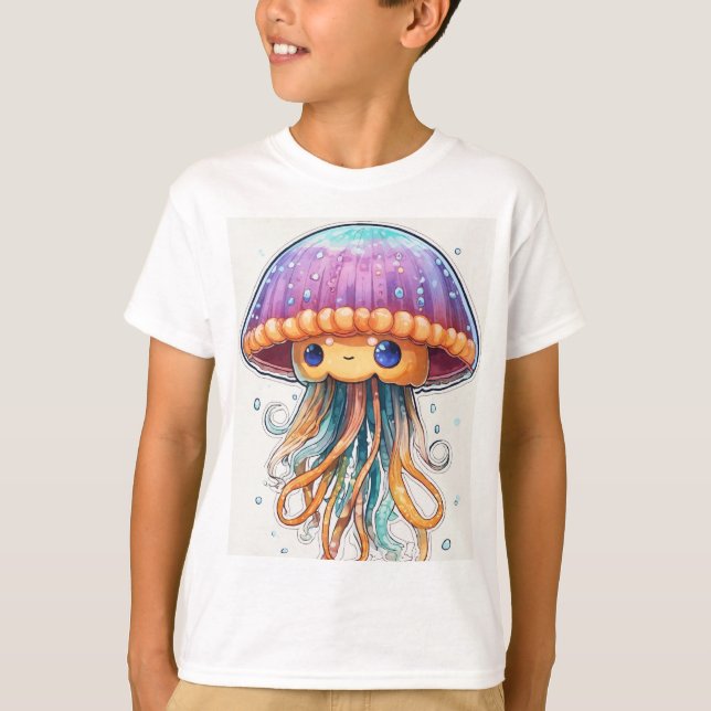 "Ocean Glow: Jellyfish T-Shirt Art"  (Front)