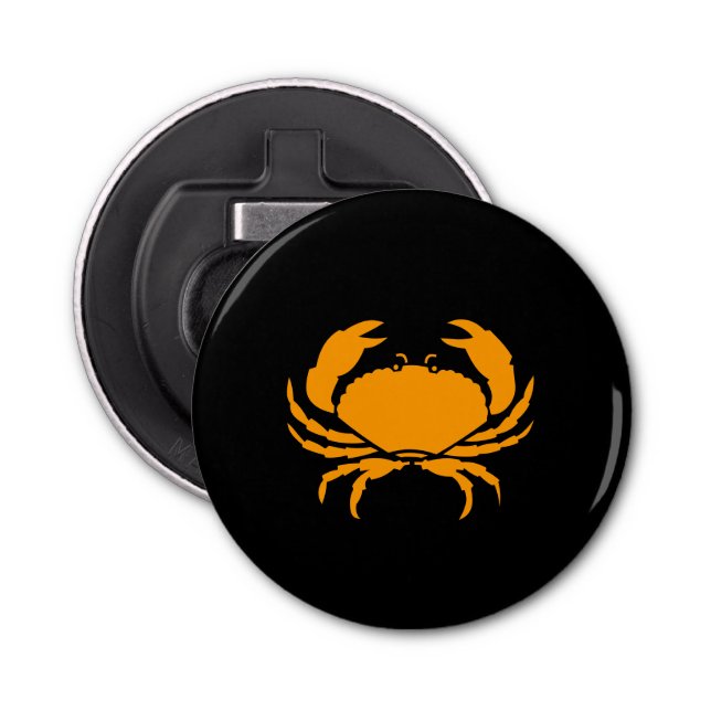 Ocean Glow_Orange on Black Crab Bottle Opener (Front)