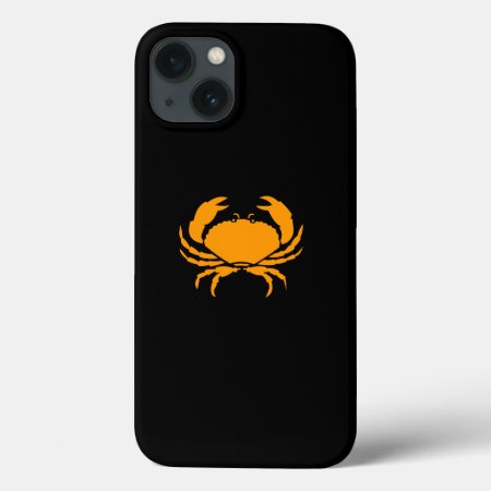 Ocean Glow_orange On Black Crab Iphone 13 Case