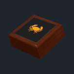 Ocean Glow_Orange on Black Crab Keepsake Box<br><div class="desc">Show off your crush on crusty crustaceans with our eye-catching, Ocean Glow, maritime icons, Orange on Black Crab gift box keepsake holder jewelry container. If you're feeling creative, you can also change the size, placement, color, and even the number of crabs. Just click "Customize it" and let the fun begin!...</div>