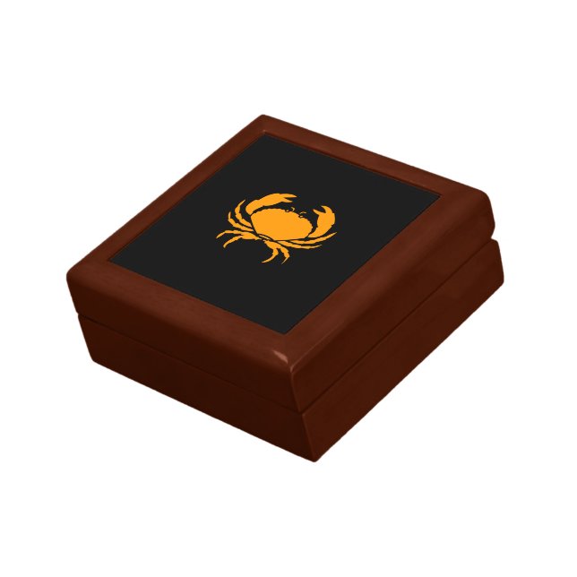 Ocean Glow_Orange on Black Crab Keepsake Box (Side)