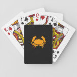 Ocean Glow_orange On Black Crab Playing Cards at Zazzle