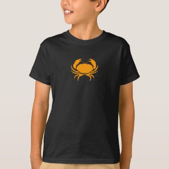 Ocean Glow_orange On Black Crab T-shirt by FUNauticals at Zazzle