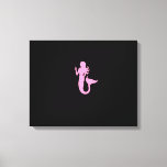 Ocean Glow_Pink-on-Black Mermaid Canvas Print<br><div class="desc">If you're feeling creative, you can also change the size, placement, color, and even the number of mermaids. Just click "Customize it" and let the fun begin! Using the design tool options above to your right it's easy to select an ideal "size" for your canvas wrap, then choose your "frame...</div>