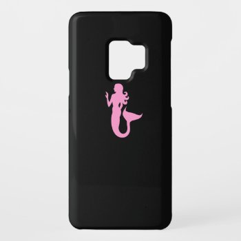 Ocean Glow_pink-on-black Mermaid Case-mate Samsung Galaxy S9 Case by FUNauticals at Zazzle