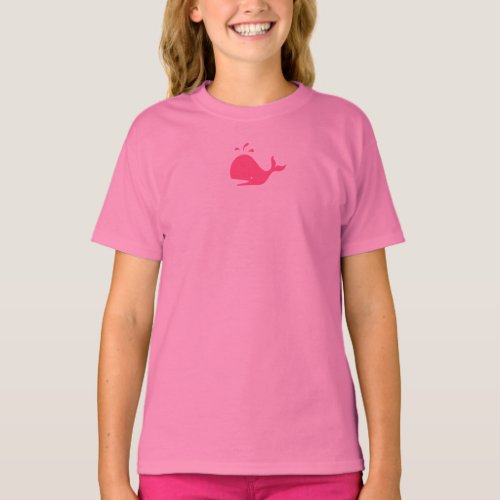 Ocean Glow_red_on_pink Whale T_Shirt