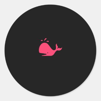 Ocean Glow_red Whale Classic Round Sticker by FUNauticals at Zazzle